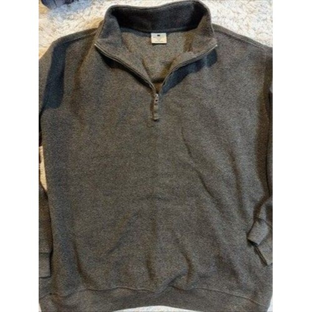 Woolrich Sweater Mens XL Gray Mock Neck Long Sleeve Ribbed Trim Y2K Granny 80s